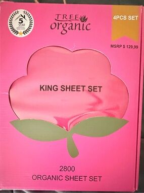 Pink King Sheet Set - 4PC Organic Bedding